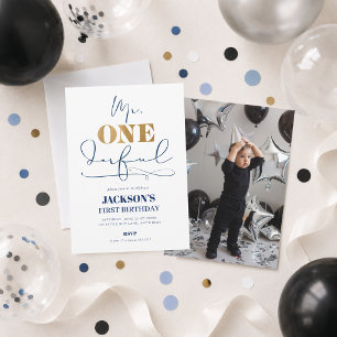Invitation de photo d'anniversaire de M. ONEderful