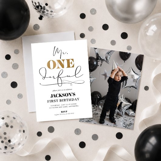 Invitation de photo d'anniversaire de M. ONEderful