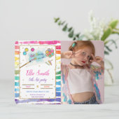 Invitation de photo d'anniversaire de peinture  (Debout devant)