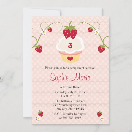 Invitation de photo d'anniversaire de petit gâteau (Devant)