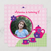 Invitation de photo d'anniversaire de thé (Devant / Derrière)
