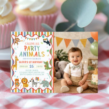 Invitation de photo d'anniversaire Safari Party An
