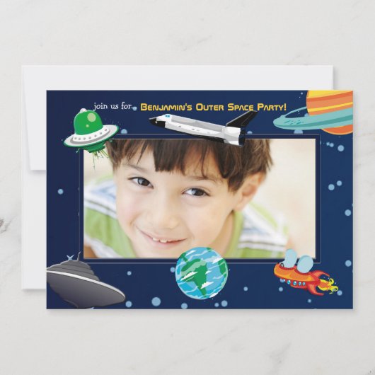 Invitation de photo d'aventure de l'espace (Devant)