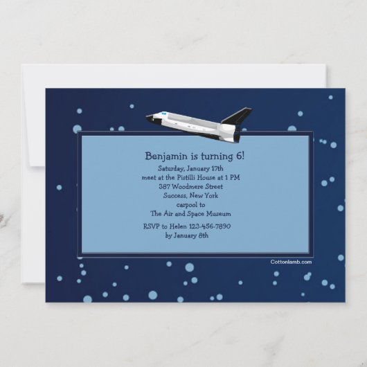 Invitation de photo d'aventure de l'espace (Dos)