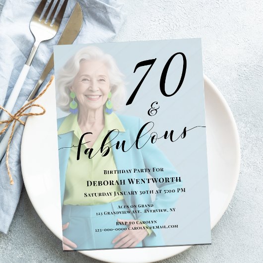 Invitation de photo de 70 ans et fabuleux annivers