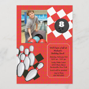 Invitation de photo de bowling