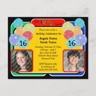 Invitation de photo de célébration d'anniversaire