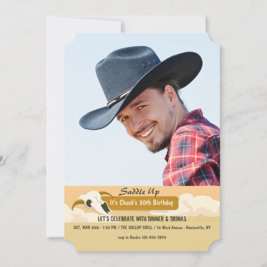 Invitation de photo de crâne de vache (Devant)