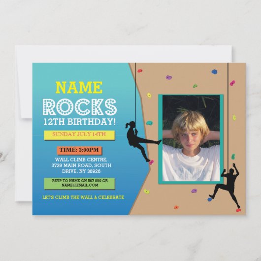Invitation de photo de fête d'anniversaire (Devant)