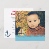 Invitation de photo de fête d'anniversaire de (Devant / Derrière)