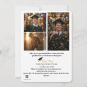 Invitation de photo de fête de remise des diplômes (Dos)