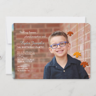 Invitation de photo de feuilles d'automne