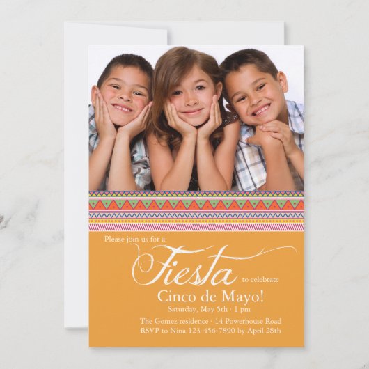 Invitation de photo de fiesta (Devant)