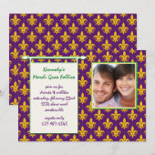 Invitation de photo de folies de mardi gras (Devant / Derrière)