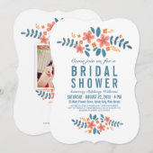 Invitation de photo de la Fête des mariées Florale (Devant / Derrière)