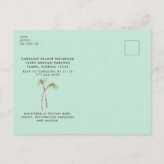 Invitation de photo de mariée tropicale (Dos)