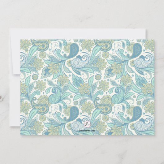 Invitation de photo de Paisley d'usage d'anges (Dos)