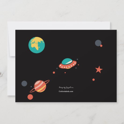 Invitation de photo de partie de l'espace (Dos)