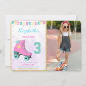 Invitation de photo de patin à roulettes (Devant)