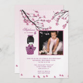 Invitation de photo de poupée de Kokeshi (Devant / Derrière)