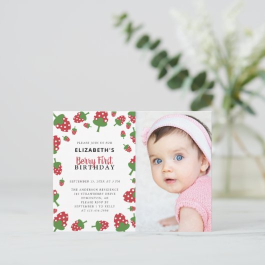 Invitation de photo de premier anniversaire de bai (Debout devant)