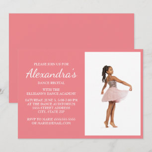 Invitation de photo de récital de danse rose