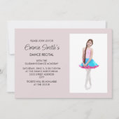 Invitation de photo de récital de danse rose (Devant)