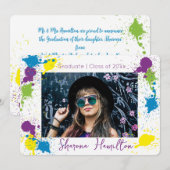 Invitation de photo de remise de diplôme avec écla (Devant / Derrière)