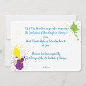 Invitation de photo de remise de diplôme avec écla (Dos)