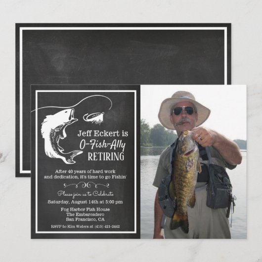 Invitation de photo de retraite de pêche (Devant / Derrière)