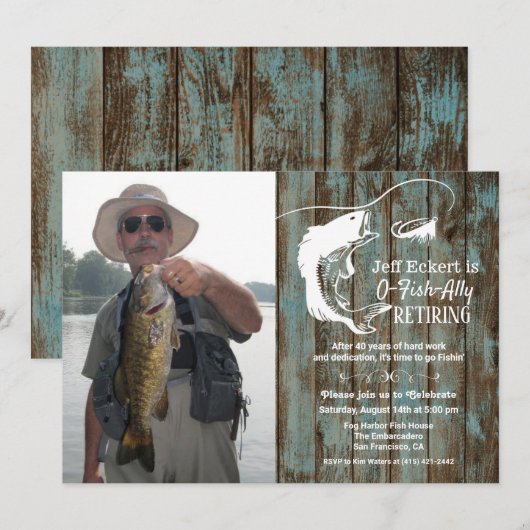 Invitation de photo de retraite de pêche (Devant / Derrière)