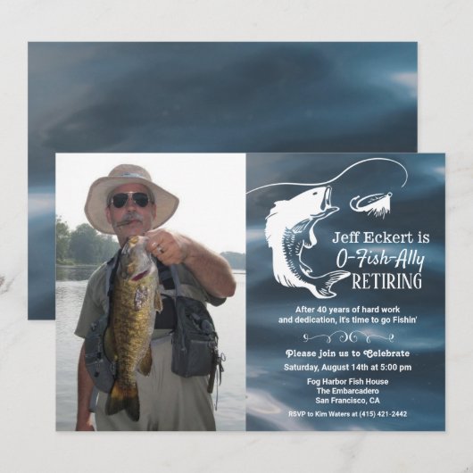 Invitation de photo de retraite de pêche (Devant / Derrière)