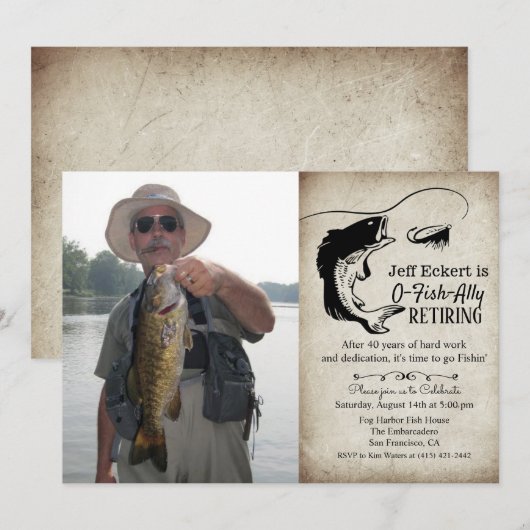 Invitation de photo de retraite de pêche (Devant / Derrière)