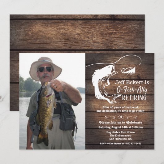 Invitation de photo de retraite de pêche (Devant / Derrière)