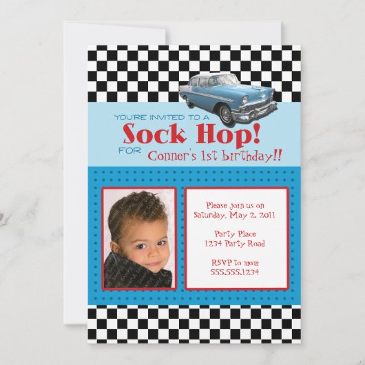 Invitation de photo de StyleBirthday des années 50 (Devant)
