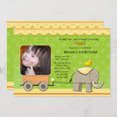 Invitation de photo d'éléphant et de chariot (Devant / Derrière)