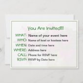 Invitation de photographie de plan rapproché de (Dos)