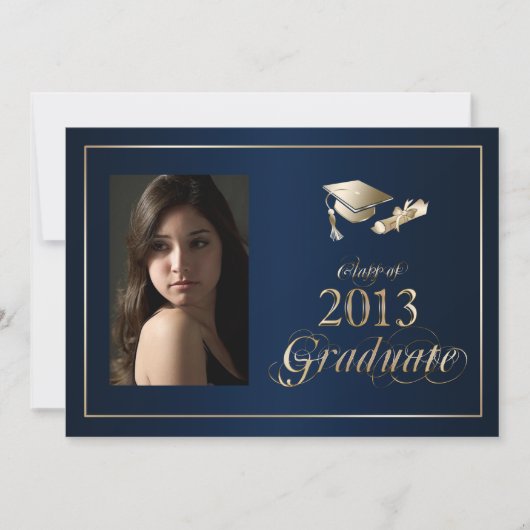 Invitation de photos Classy Blue and Gold 2013 (Devant)