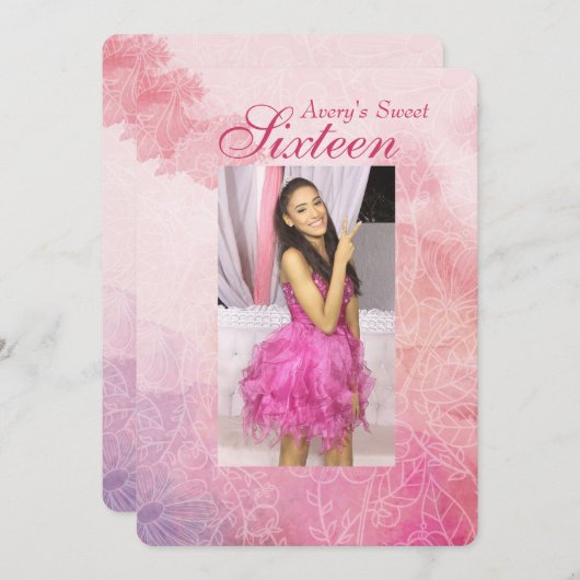 Invitation de photos florales (Devant / Derrière)