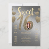 Invitation de photos SWEET 16 moderne Parties scin (Devant)