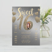 Invitation de photos SWEET 16 moderne Parties scin (Debout devant)