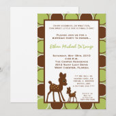invitation de pièce d'anniversaire de cerfs (Devant / Derrière)