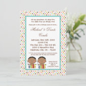 invitation de pièce d'anniversaire de JUMEAU de (Debout devant)