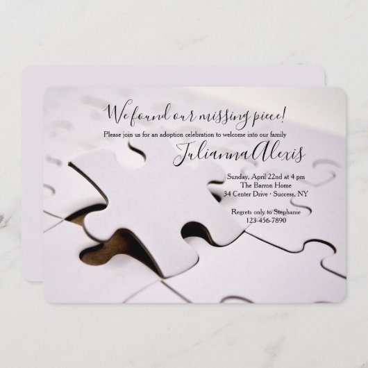 Invitation de pièces de puzzle (Devant / Derrière)