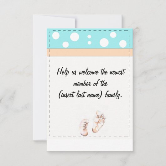 Invitation de pieds de bébé (Devant)