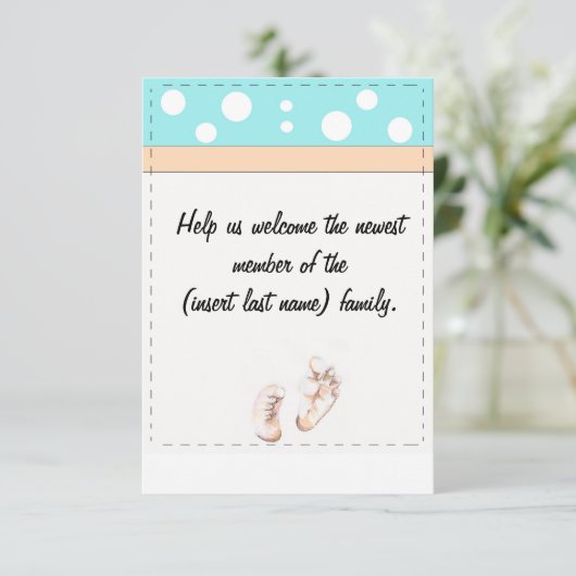 Invitation de pieds de bébé (Debout devant)