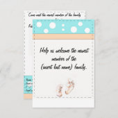 Invitation de pieds de bébé (Devant / Derrière)