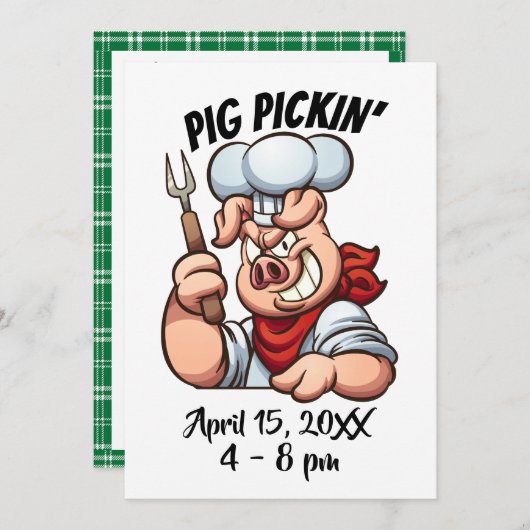 Invitation de PIG PICKIN (Devant / Derrière)