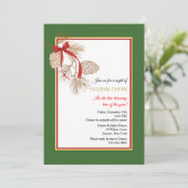 Invitation de Pinecones au ruban rouge (Debout devant)