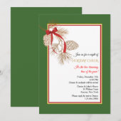 Invitation de Pinecones au ruban rouge (Devant / Derrière)